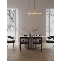 Triac Dimmable Sandy Black & Gold Steel & Aluminium LED 43 Watt 220-240Volt 1478Lm 3200K IP20 L: 120 W: 5 H: 150 cm 