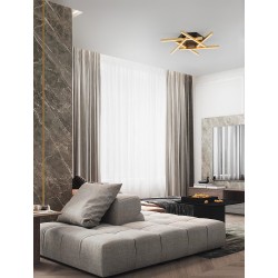 Triac Dimmable Sandy Black & Gold Steel & Aluminium LED 43 Watt 220-240Volt 1611Lm 3200K IP20 L: 60 W: 60 H: 7,5 cm 