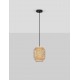 Rattan & Sandy Black Steel Base LED E27 1x12 Watt 100-240Volt bulb excluded D: 20 H: 150 cm 