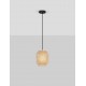 Rattan & Sandy Black Steel Base LED E27 1x12 Watt 100-240Volt bulb excluded D: 20 H: 150 cm 