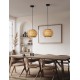 Rattan & Sandy Black Steel Base LED E27 1x12 Watt 100-240Volt bulb excluded D: 30 H: 150 cm 