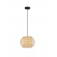 Rattan & Sandy Black Steel Base LED E27 1x12 Watt 100-240Volt bulb excluded D: 30 H: 150 cm 