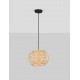 Rattan & Sandy Black Steel Base LED E27 1x12 Watt 100-240Volt bulb excluded D: 30 H: 150 cm 