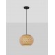 Rattan & Sandy Black Steel Base LED E27 1x12 Watt 100-240Volt bulb excluded D: 30 H: 150 cm 