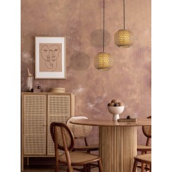 Rattan & Sandy Black Steel Base LED E27 1x12 Watt 100-240Volt bulb excluded D: 25 H: 150 cm 