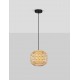 Rattan & Sandy Black Steel Base LED E27 1x12 Watt 100-240Volt bulb excluded D: 25 H: 150 cm 