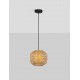 Rattan & Sandy Black Steel Base LED E27 1x12 Watt 100-240Volt bulb excluded D: 25 H: 150 cm 