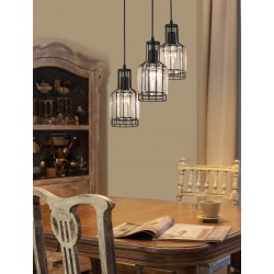 Black Aluminium & Crystal E27 3x40 Watt 230 Volt D:32 H:120 
