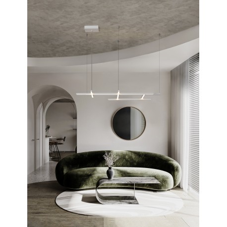 Triac Dimmable Sandy White Aluminium & Acrylic LED 83 Watt 220-240Volt 4847Lm 3000K IP20 L: 102 W: 80 H: 204 cm 