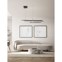 Triac Dimmable Sandy Black Aluminium & Acrylic LED 83 Watt 220-240Volt 4847Lm 3000K IP20 L: 102 W: 80 H: 204 cm 