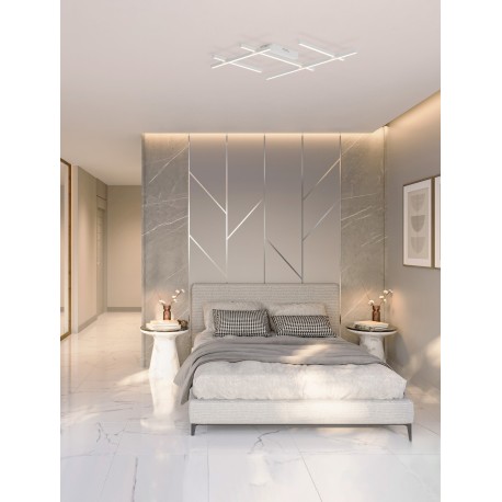 Triac Dimmable Sandy White Aluminium & Acrylic LED 63 Watt 220-240Volt 4020Lm 3000K IP20 L: 80 W: 62 H: 4 cm 