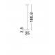 Switch Dimmable Sandy White Steel & Acrylic LED 30 Watt 110-240Volt 2270Lm 3000K IP20 Switch On/Off D: 25.2 H: 180.6 cm 