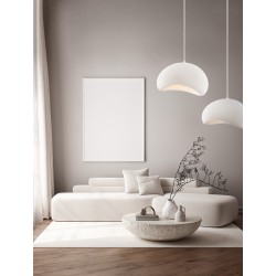 Sandy White Polyurethane & Resin LED E27 1x12Watt 100-240Volt IP20 Bulb Excluded L:40 W:32 H:250 cm 
