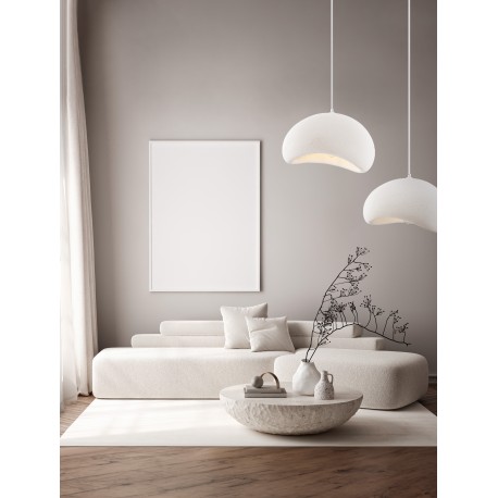 Sandy White Polyurethane & Resin LED E27 1x12Watt 100-240Volt IP20 Bulb Excluded L:40 W:32 H:250 cm 