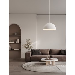 Sandy White Polyurethane & Resin LED E27 1x12Watt 100-240Volt IP20 Bulb Excluded D:60 H:250 cm 