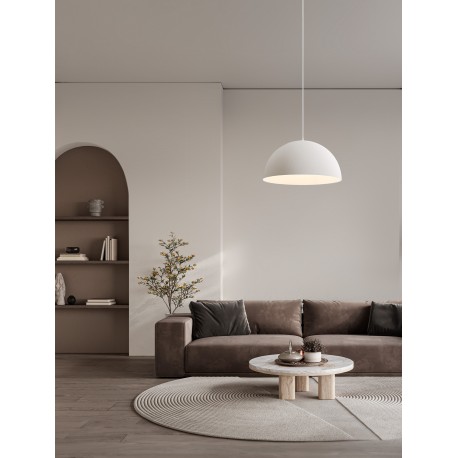 Sandy White Polyurethane & Resin LED E27 1x12Watt 100-240Volt IP20 Bulb Excluded D:60 H:250 cm 