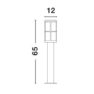 Black Aluminium & Acrylic LED E27 1x12 Watt 220-240 Volt IP54 Bulb Excluded D: 12 W: 12 H: 65 cm 