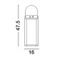 White Aluminium & Clear Glass LED 2 Watt 200Lm 3000K 3,7 Volt Beam Angle 360º IP54 Solar / USB Wire / Switch On/Off L: 16 W: 16 