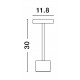 White Aluminium & Acrylic LED 2 Watt 230Lm 3000K 220-240 Volt Beam Angle 163º IP54 Switch On/Off / USB Wire D: 11.8 H: 30 cm 