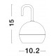 Black Aluminium & Acrylic LED 2 Watt 3,7 Volt 180 Lm 3000K IP54 D: 10.2 W: 10.2 H: 15 cm 