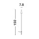 Black Aluminium & Clear Glass LED 8.5 Watt 590Lm 3000K 220-240 Volt Beam Angle 36º IP54 Cable Length: 64 cm D: 7.8 W: 7.8 H: 150