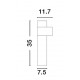 Black Aluminium & Acrylic LED 7.6 Watt 460Lm 3000K 200-240 Volt Beam Angle 78º IP54 D: 7.5 W: 11.7 H: 35 cm 