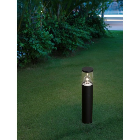 Black Aluminium & Acrylic LED E27 1x12 Watt 220-240 Volt IP54 Bulb Excluded D: 9 H: 50 cm 