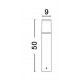 Black Aluminium & Acrylic LED E27 1x12 Watt 220-240 Volt IP54 Bulb Excluded D: 9 H: 50 cm 