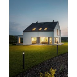 Black Aluminium & Acrylic LED E27 1x12 Watt 220-240 Volt IP54 Bulb Excluded D: 9 H: 90 cm 