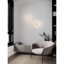Antique Brass, Gold Metal & Blown Clear Glass LED G9 1x5 Watt 100-240 Volt IP20 bulb excluded D: 17 H: 12 cm 