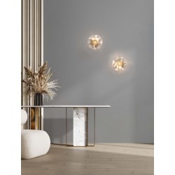 Antique Brass, Gold Metal & Blown Clear Glass LED G9 1x5 Watt 100-240 Volt IP20 bulb excluded D: 22 H: 14 cm 