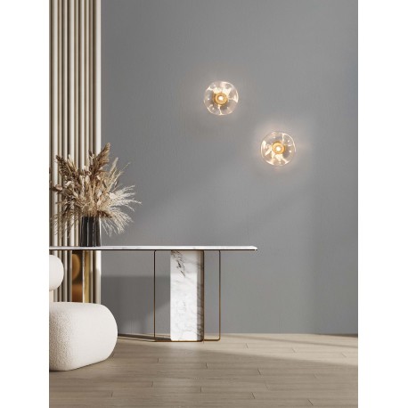 Antique Brass, Gold Metal & Blown Clear Glass LED G9 1x5 Watt 100-240 Volt IP20 bulb excluded D: 22 H: 14 cm 