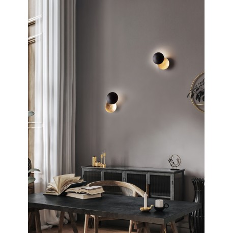 Sandy Black Aluminium Outside Gold leaf Aluminium Inside LED 6Watt 420Lm 220-240 Volt 3000K IP20 D:20 W:13,5 H:20 cm 