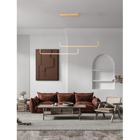Triac Dimmable Brass Gold Aluminium LED 40 Watt 230 Volt 2856Lm 3000K IP20 L:150 H:120cm 