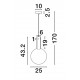 Triac Dimmable Blue Glass Gold Metal White Metal Base LED 6 Watt 220-240 Volt 754Lm 3000K IP20 D: 25 H: 170 cm 