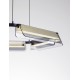 Triac Dimmable Sandy Black & Gold Metal Gray Glass LED 61 Watt 220-240 Volt 6646Lm 3000K IP20 D: 103 H: 150 cm 