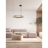Triac Dimmable Sandy Black & Gold Metal Gray Glass LED 39 Watt 220-240 Volt 4822Lm 3000K IP20 D: 72 H: 150 cm