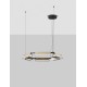 Triac Dimmable Sandy Black & Gold Metal Gray Glass LED 39 Watt 220-240 Volt 4822Lm 3000K IP20 D: 72 H: 150 cm 