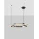 Triac Dimmable Sandy Black & Gold Metal Gray Glass LED 39 Watt 220-240 Volt 4822Lm 3000K IP20 D: 72 H: 150 cm 