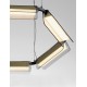 Triac Dimmable Sandy Black & Gold Metal Gray Glass LED 39 Watt 220-240 Volt 4822Lm 3000K IP20 D: 72 H: 150 cm 