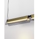 Triac Dimmable Sandy Black & Gold Metal Gray Glass LED 20 Watt 220-240 Volt 2479Lm 3000K IP20 L: 93 W: 7 H: 160 cm 