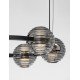 Triac Dimmable Sandy Black & Gold Metal Smoky Gray Glass LED 60 Watt 220-240 Volt 6087Lm 3000K IP20 D: 63 H: 160 cm 