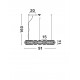 Triac Dimmable Sandy Black & Gold Metal Smoky Gray Glass LED 91 Watt 220-240 Volt 7751Lm 3000K IP20 D: 91 H: 160 cm 