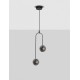 Sandy Black & Gold Metal Smoky Gray Glass LED 20 Watt 220-240Volt 2527Lm 3000K IP20 D: 31 H: 210 cm 