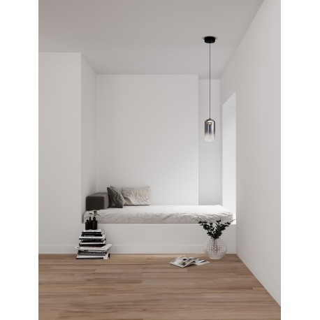 Matt Black Metal & Smoky Gray Glass LED 3 Watt 220-240Volt 478Lm 3000K IP20 D: 10 H: 150 cm 