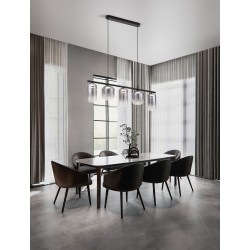 Matt Black Metal & Smoky Gray Glass LED 19 Watt 220-240Volt 2253Lm 3000K IP20 L: 95 W: 14 H: 145 cm 