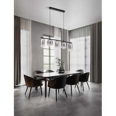 Matt Black Metal & Smoky Gray Glass LED 19 Watt 220-240Volt 2253Lm 3000K IP20 L: 95 W: 14 H: 145 cm 