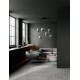Matt Black Metal & Smoky Gray Glass LED 25 Watt 220-240Volt 2792Lm 3000K IP20 D: 72 H: 145 cm 