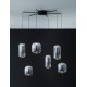 Matt Black Metal & Smoky Gray Glass LED 25 Watt 220-240Volt 2792Lm 3000K IP20 D: 72 H: 145 cm 