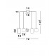 Matt Black Metal & Smoky Gray Glass LED 25 Watt 220-240Volt 2792Lm 3000K IP20 D: 72 H: 145 cm 
